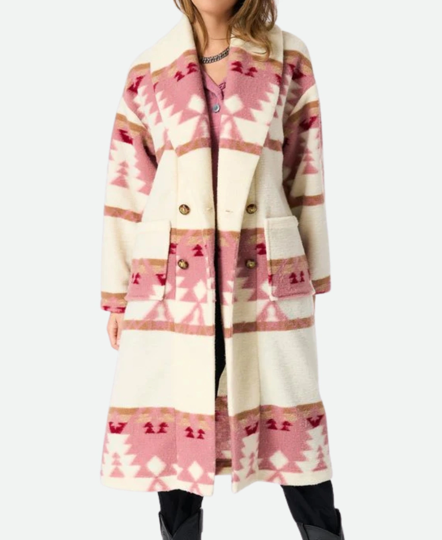 Yellowstone Beth Dutton Printed Pink Coat