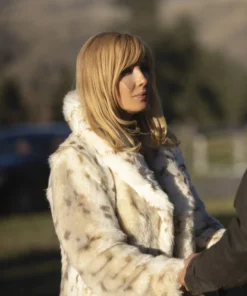 Beth Dutton White Leopard Coat