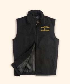 John Dutton Black Wool Vest