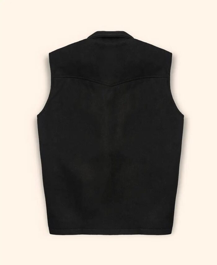 John Dutton Black Wool Vest