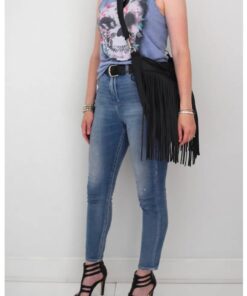 Beth Dutton Black Fringe Leather Purse