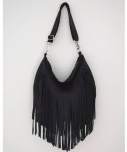 Beth Dutton Black Fringe Leather Purse