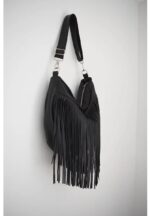 Beth Dutton Black Fringe Leather Purse