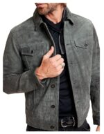 Yellowstone Jamie Dutton Suede Leather Trucker Jacket