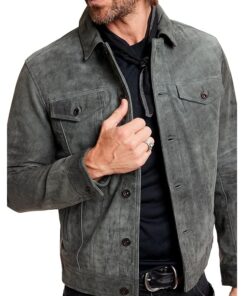 Yellowstone Jamie Dutton Suede Leather Trucker Jacket