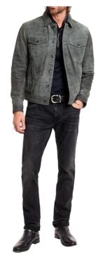 Yellowstone Jamie Dutton Suede Leather Trucker Jacket