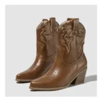 Womens Embroidered Western Cowboy Ankle Boots