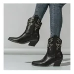 Womens Embroidered Western Cowboy Ankle Boots